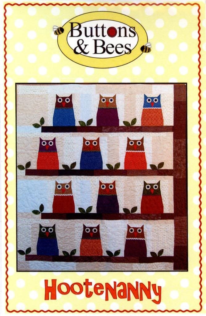 buttons-bees-quilt-pattern-hootenanny-owl-owls-ebay