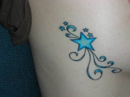 Blue star tattoo,star tattoos,small tattoos