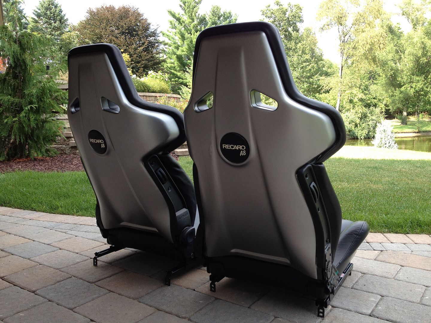 Recaro A8 seats leather w/ cloth inserts Pelican Parts