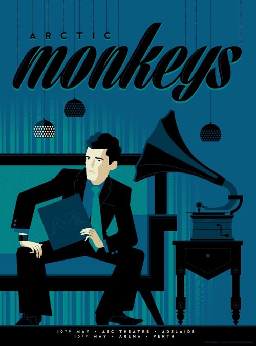 Arctic Monkeys Diptych (Blue Colorway) av Tom Whalen 