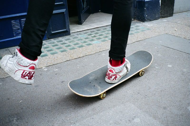 smashed skateboard