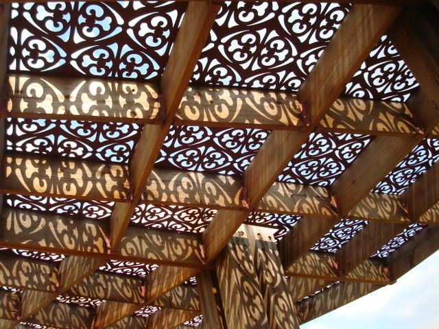 Metal Pergola with Tin Roof