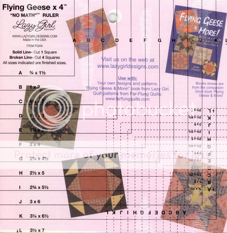 Lazy Girl Designs   No Math Solution Flying Geese Ruler  