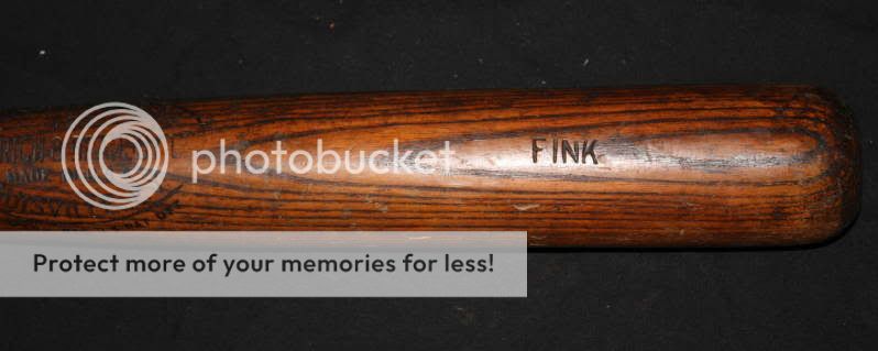 FINK 1925 1928 GAME USED HILLERICH & BRADSBY C 5A BAT  