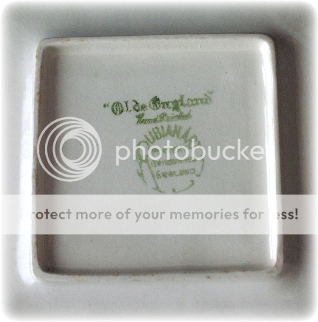 The back stamp on this butter dish is also found on the Commemorative 